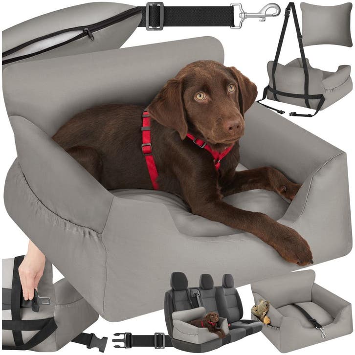 Hondenautostoel Milow, gestoffeerd, met veiligheidslijn, Dieren en Toebehoren, Honden-accessoires, Verzenden