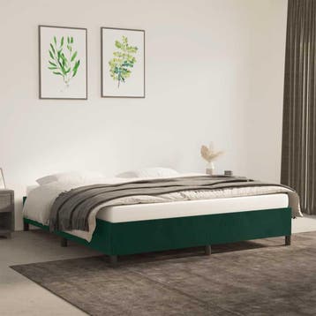 vidaXL Bedframe zonder matras 180x200 cm fluweel donkergroen, Verzenden, Nieuw