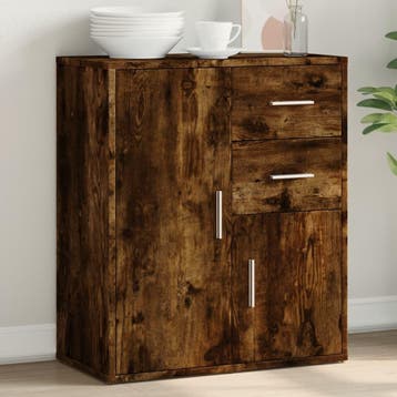 vidaXL Dressoir 60x31x70 cm bewerkt hout gerookt, Verzenden, Nieuw
