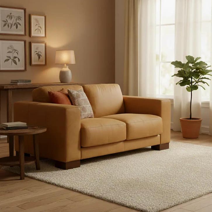 Bank Clear - 2 zits - Kenia Cognac, Antiek en Kunst, Antiek | Meubels | Stoelen en Sofa's, Ophalen of Verzenden