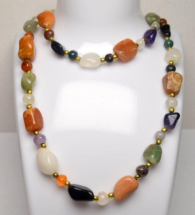 Veelkleurige agaat, kwarts, amethist, jaspis en onyx - 75,8, Verzamelen, Mineralen en Fossielen