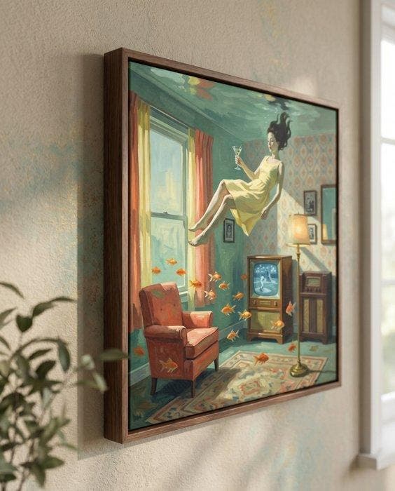 Le Yack - Underwater Living Room - Hand signed, Antiek en Kunst, Kunst | Designobjecten