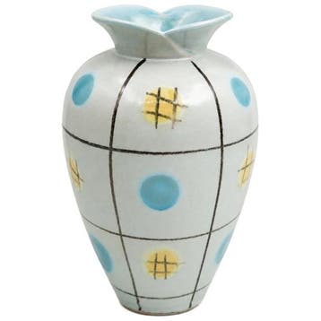 Dodo Vintage Viktoria Keramikvase In Mintgrün, Mid-century, Verzenden, Gebruikt, Groen