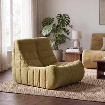 Fauteuil lounge rétro - vert olive - 78 x 95 x 70 cm |, Maison & Meubles, Verzenden, Neuf