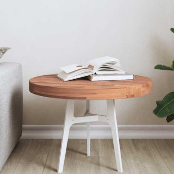 vidaXL Tafelblad rond Ø50x4 cm massief beukenhout, Verzenden, Nieuw