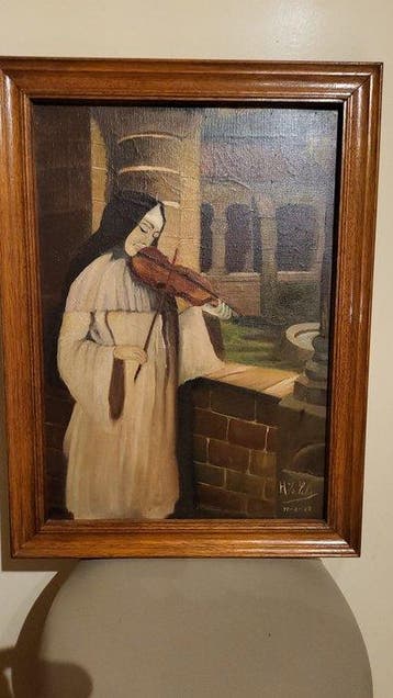 Henri Valcke (1871-1951) - The Violinist in the Gothic