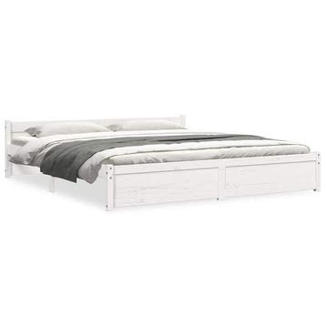 Bedframe massief hout 180x200 | Tweede kansje | OP = OP, Verzenden, Wit, Tweepersoons, Zo goed als nieuw