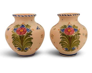 Talavera - Vaas (2) - Ambachtelijk - Keramiek -, Antiek en Kunst