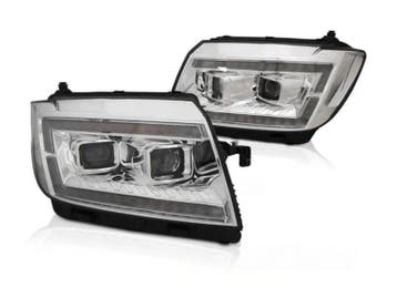 LEDtube koplampen LED knipperlicht Chrome, Auto-onderdelen, Verzenden, Nieuw, Volkswagen