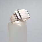 Argent, Art Déco, bague à sceau - Bague