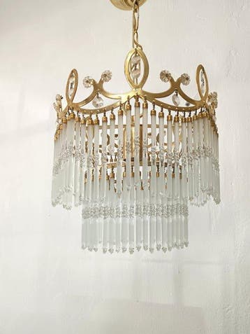 Lamp - Messing, Kristal - kroonluchter