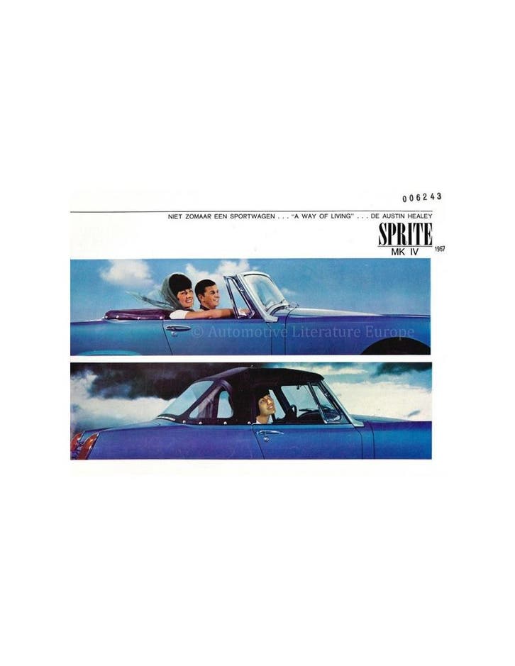 1967 AUSTIN HEALEY SPRITE MK IV BROCHURE NEDERLANDS, Livres, Autos | Brochures & Magazines