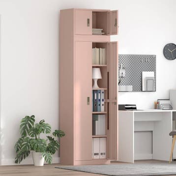 vidaXL Opbergkast 2 st Roze 60 x 40 x 220 cm Staal, Huis en Inrichting, Verzenden, Nieuw