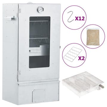 vidaXL BBQ-rookoven met koude rookgenerator gegalvaniseerd, Verzenden
