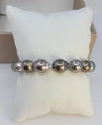 Zonder minimumprijs - Armband 8,5×10,5 mm pauwengroene