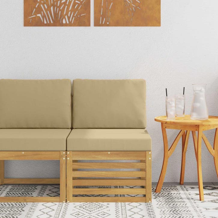 vidaXL Buiten Midden Sofa Massief Acacia Hout Wit, Jardin & Terrasse, Ensembles de jardin, Envoi