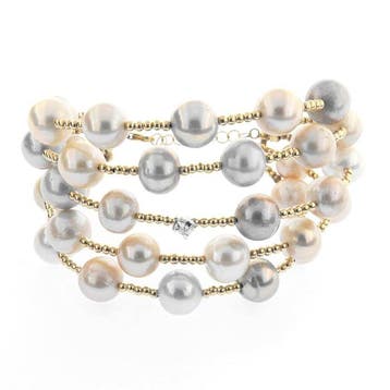 Armband - 18 karaat Witgoud, Geel goud - 0.04ct. tw. Diamant