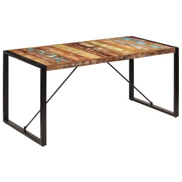 vidaXL Eettafel 160x80x75 cm massief gerecycled hout, Verzenden