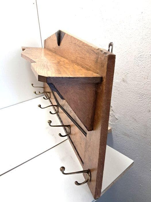 Kapstok - Eik - Amsterdamse School 98 cm, Antiek en Kunst, Kunst | Designobjecten