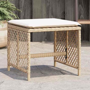 vidaXL Tuinkrukken 4 st met kussens 41x41x36 cm poly rattan, Verzenden, Nieuw
