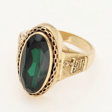 Bague - 9 carats Or jaune - spinelle
