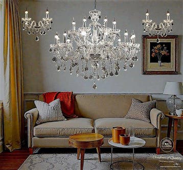 SLC Illumina - MG - Lustre - MT 18 Lumières + 2 Appliques,