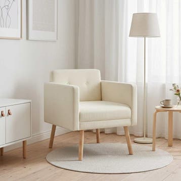 vidaXL Accentstoel Crèmekleurig Corduroy stof, Huis en Inrichting, Verzenden, Nieuw