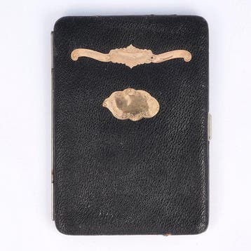 Biedermeier Etui met Gouden appliques - Portemonnee, Antiek en Kunst