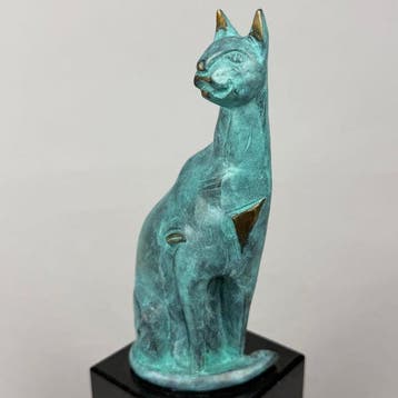Robert Dyrcz - „The cat”- bronze, Antiek en Kunst