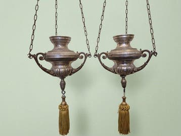 Lampe à suspendre (2) - Laiton, Plaqué(e) argent, Plaqué or