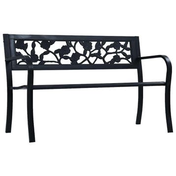 vidaXL Tuinbank 125 cm staal zwart, Verzenden, Nieuw