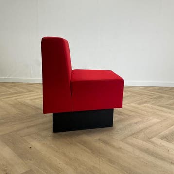 modulaire fauteuil , rood - zwart, Huis en Inrichting, Gebruikt, Rood, Stof, Eén