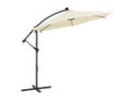 Veiling - Parasol - 3,0 m - Incl. LED - Wit, Nieuw