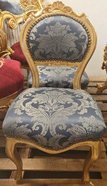 Fauteuil - Hout, Damast, Goud