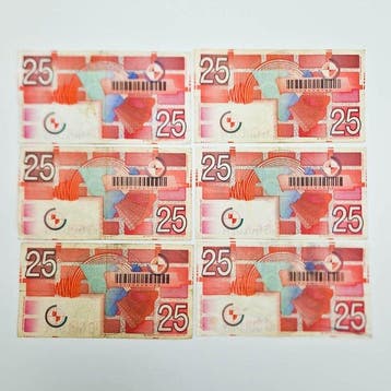 Pays-Bas. - 6 x 25 Gulden - 1989 - PL71 (Sans prix de