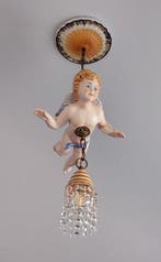 Lampe à suspendre - céramique/cristal