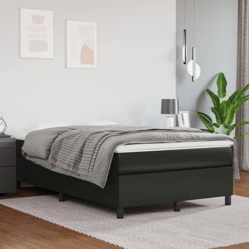 vidaXL Boxspring bed kunstleer zwart 120x200 cm, Verzenden, Nieuw