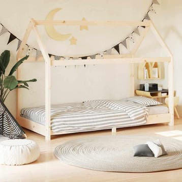 vidaXL Kinderbedframe massief grenenhout 70x140 cm, Verzenden