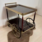 Serveerwagen - Hout, Verguld messing, Antiek en Kunst
