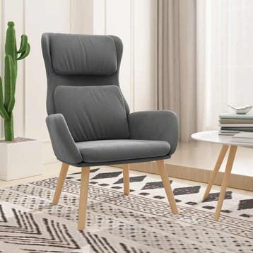 Luxe relaxstoel donkergrijs, tweede kansje: OP = OP, Huis en Inrichting, Verzenden, 75 tot 100 cm, Zo goed als nieuw, Stof