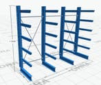 Cantilever - Rack à bras : Hauteur 3,5m / longueur 4,5m, Zakelijke goederen, Stock en Retail | Partijen goederen, Autre catégorie