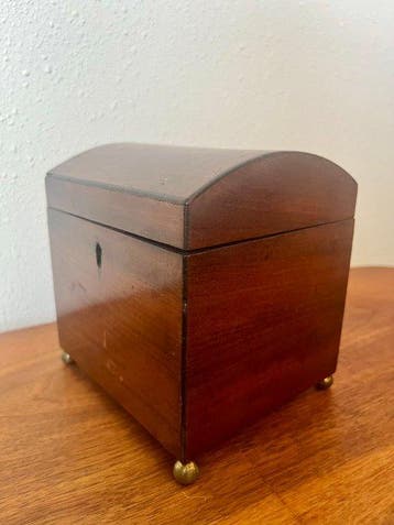 Boîte - bois dacajou - Coffret à thé en acajou