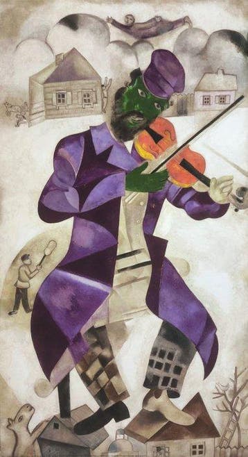 Marc Chagall (1887-1985) (after) - Green Violinist, 1923, Antiek en Kunst