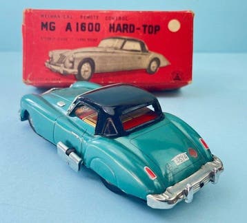 Sanshin - Tin wind-up MG-A 1600 Hardtop - Opwindbaar blikken, Antiek en Kunst