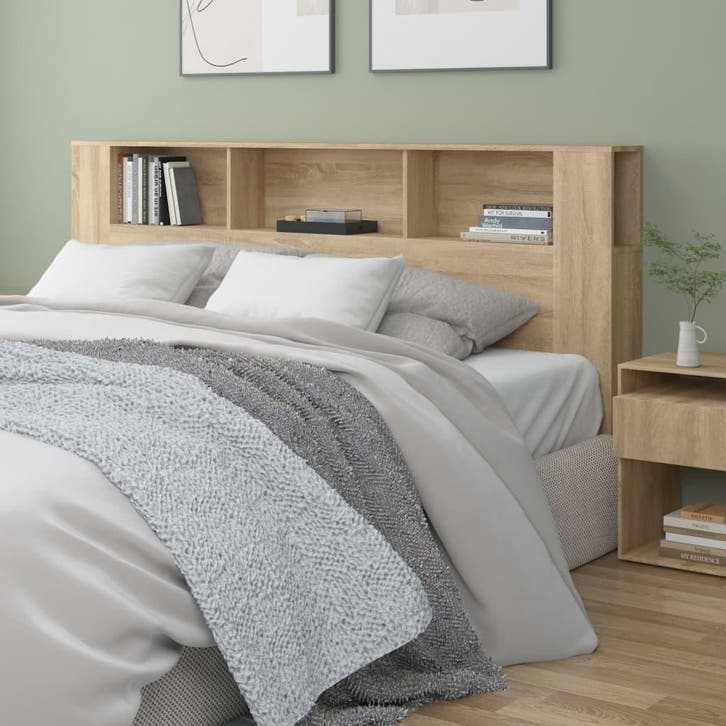 vidaXL Hoofdbordkast 200x18,5x104,5 cm sonoma eikenkleurig, Huis en Inrichting, Slaapkamer | Bedden, Nieuw, Verzenden