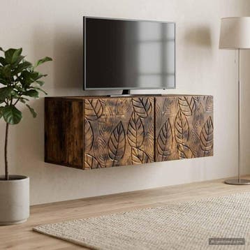 vidaXL Wandmontage TV-kast 59,5 x 31 cm Gerookt eiken, Huis en Inrichting, Verzenden, Nieuw