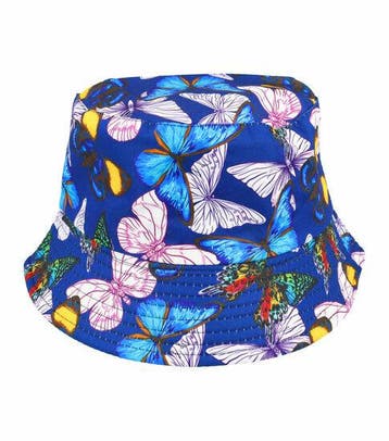 Bucket Hat Hoedje – Vlinder Print - Omkeerbaar – One Size –, Nieuw