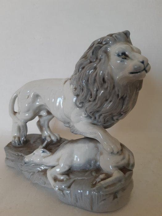 Beeld, Antiek - 16 cm - Porselein, Antiquités & Art, Curiosités & Brocante