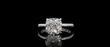 Ring - 14 karaat Witgoud - 4.09ct. tw. Diamant (Lab-grown), Bijoux, Sacs & Beauté, Bagues