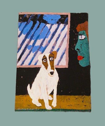 Charlotte Mutsaers (1942 -) - zelfportret met hond